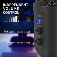 ميكروفون مكثف USB لسطح المكتب ، ميكروفون ألعاب لـ PS5 ، تسجيل كمبيوتر شخصي ، RGB ، pdcasers ، لاعبين مؤثرين ، ميكروفون ستوديو - الصورة 3